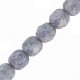 Czech Fire polished faceted glass beads 4mm Chalk white teracota copper